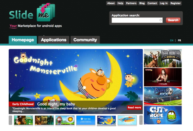 Image: http://i.imgur.com/hxCWe7Y.jpeg SlideMe Homepage
